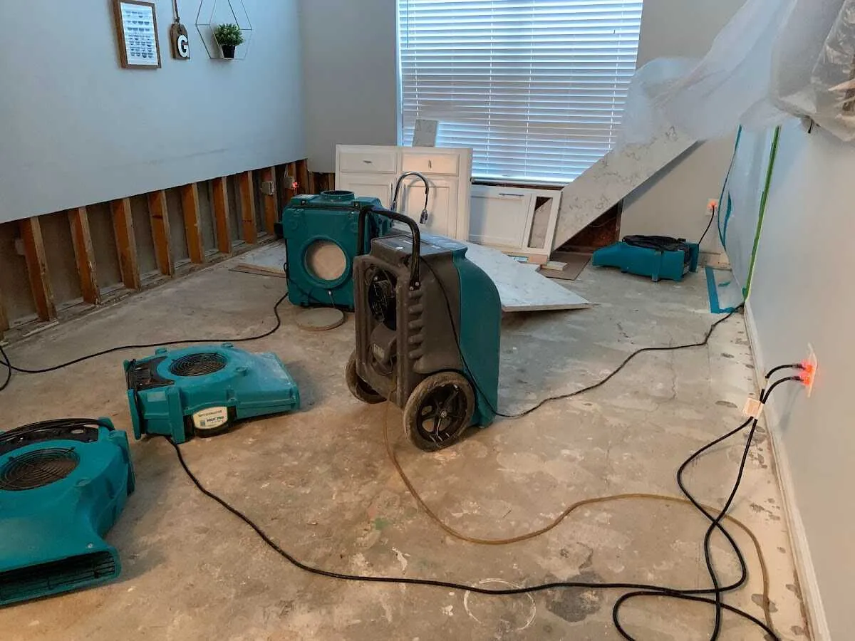 Dehumidifier in flood-cut room for Water Extraction & Removal in Brooklyn Park